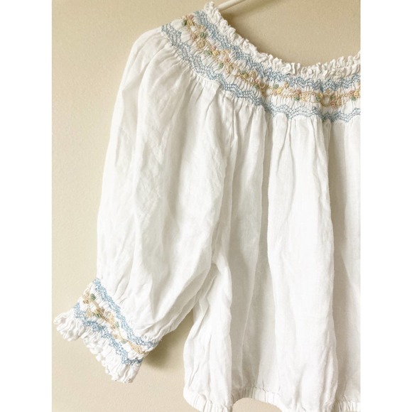 DOEN Alpine Top in Salt Smocked M RARE - Picture 4 of 8